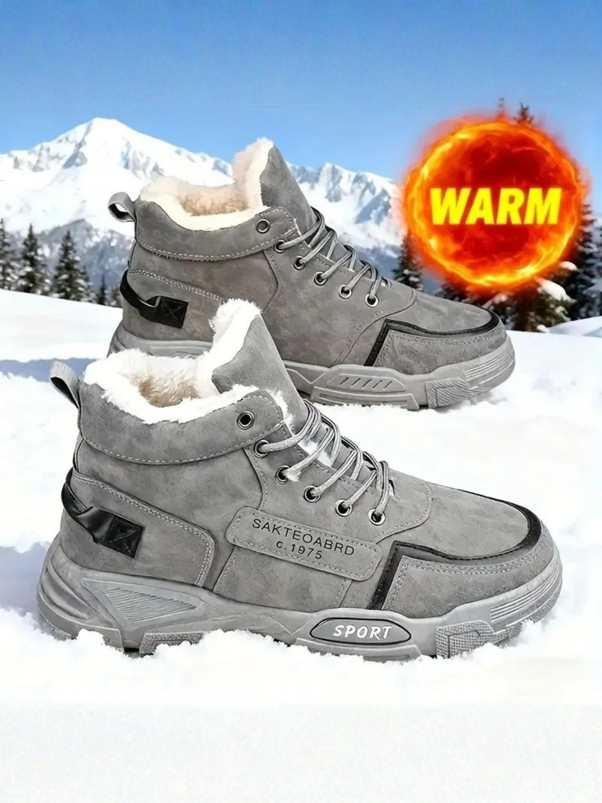 Men's Insulated Sport Boots - Fleece-Lined & Slip-Resistant
