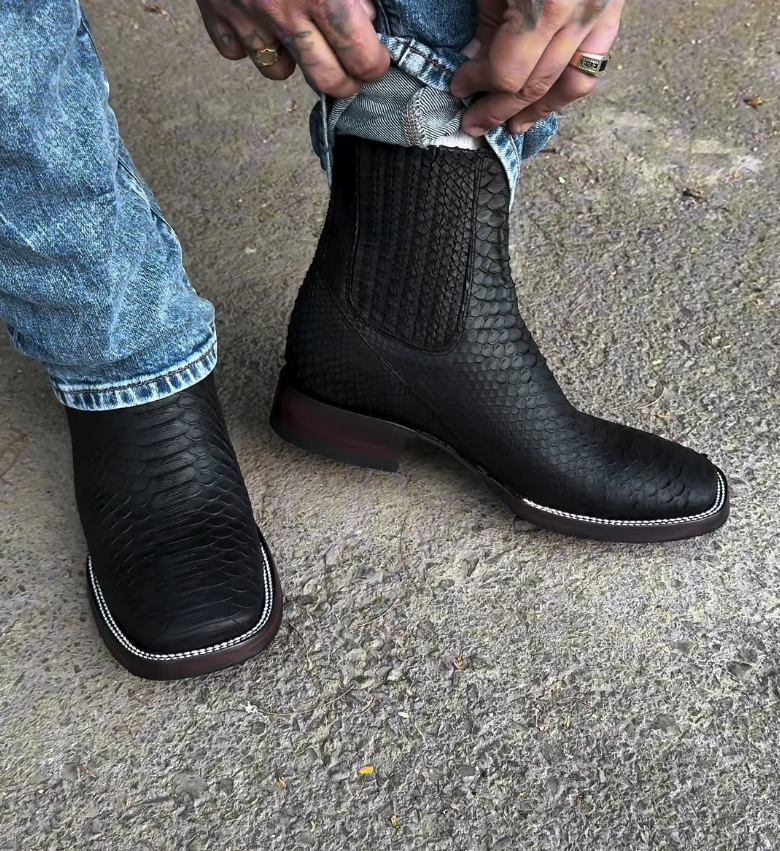 Black Python Cowboy Boots