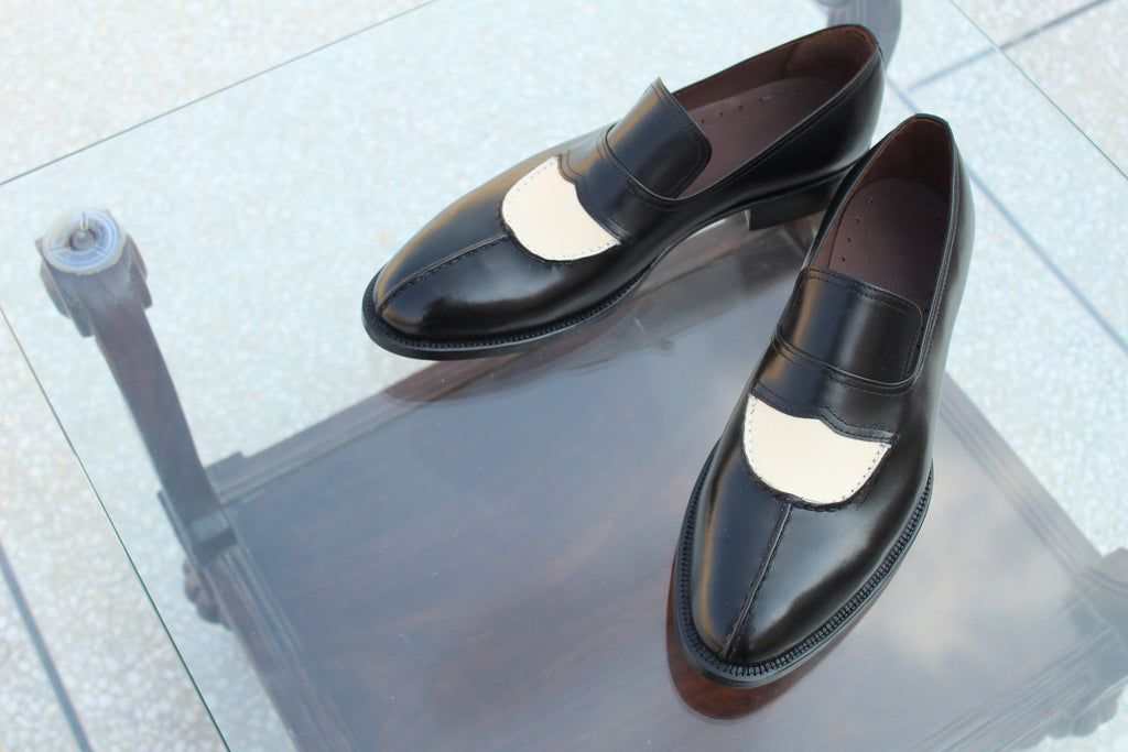 Black Cream Color Moccasin Dress Formal Loafers Shoes