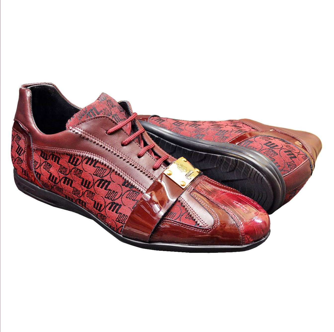 Genuine Crocodile Patent Leather Fabric Sneakers