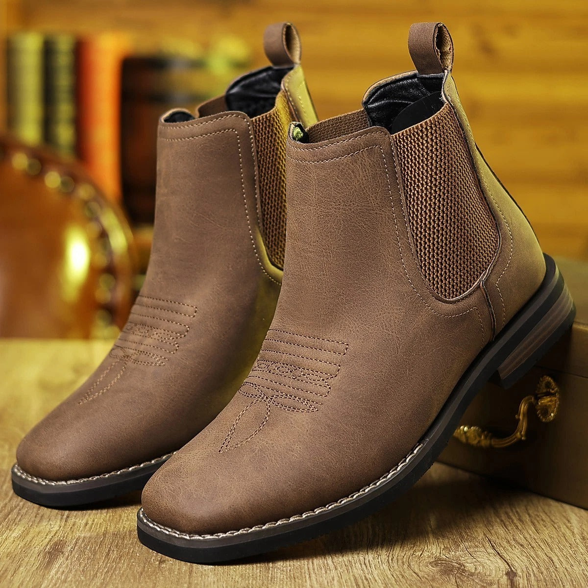 Heritage Square-Toe Western Chelsea Boots