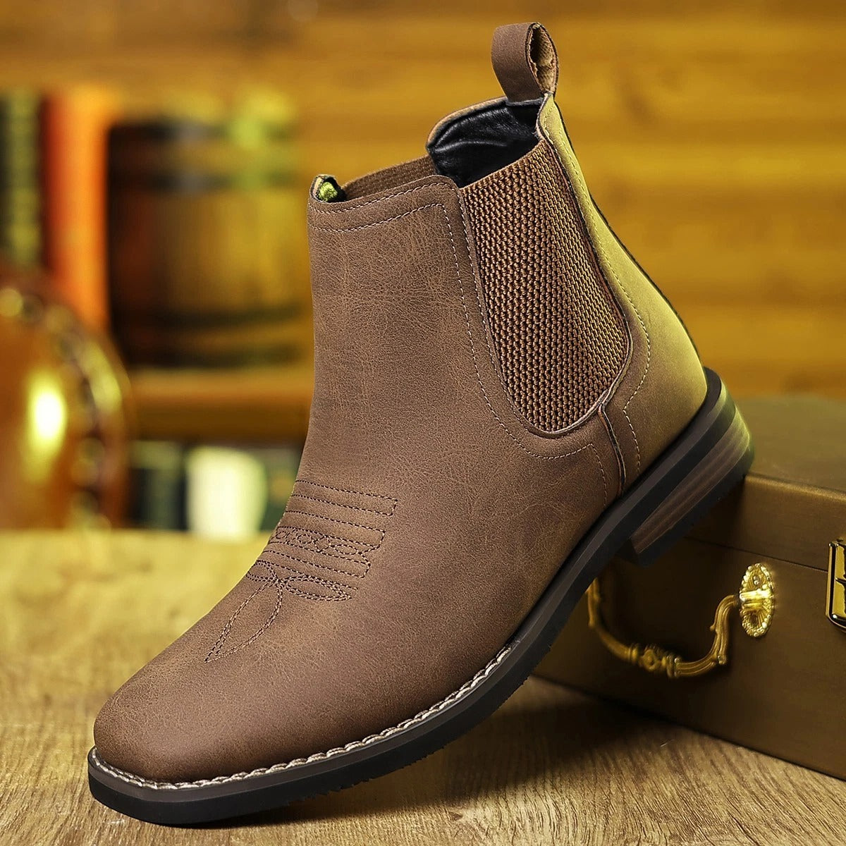 Heritage Square-Toe Western Chelsea Boots
