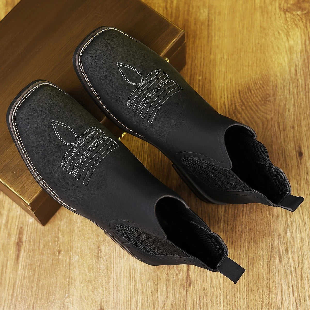 Heritage Square-Toe Western Chelsea Boots