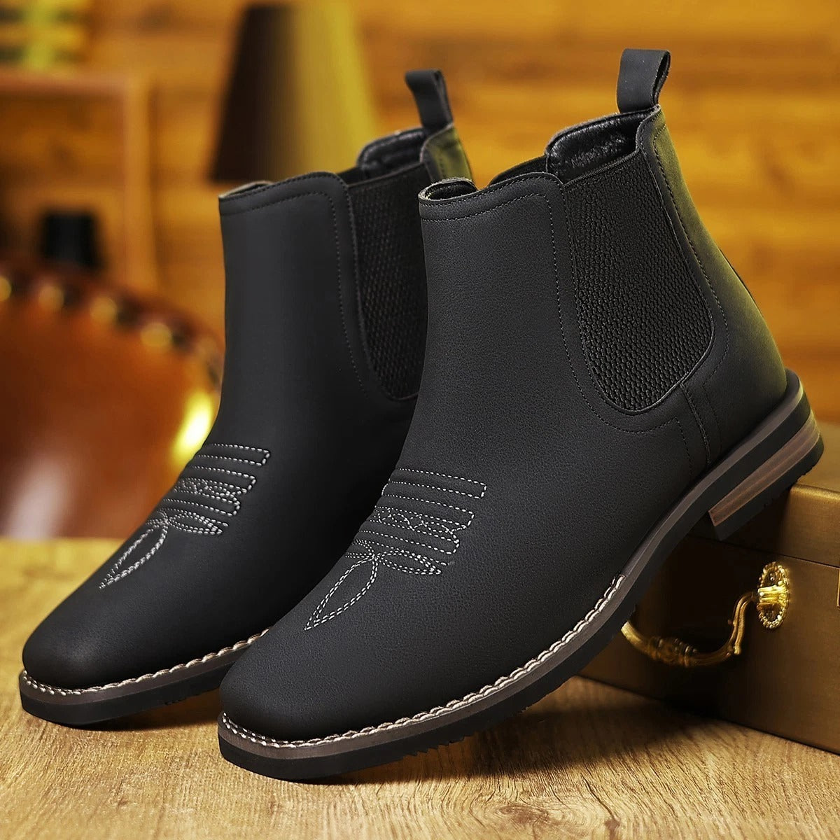Heritage Square-Toe Western Chelsea Boots