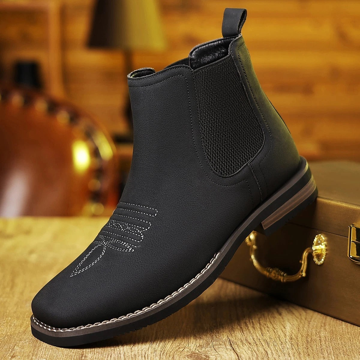 Heritage Square-Toe Western Chelsea Boots