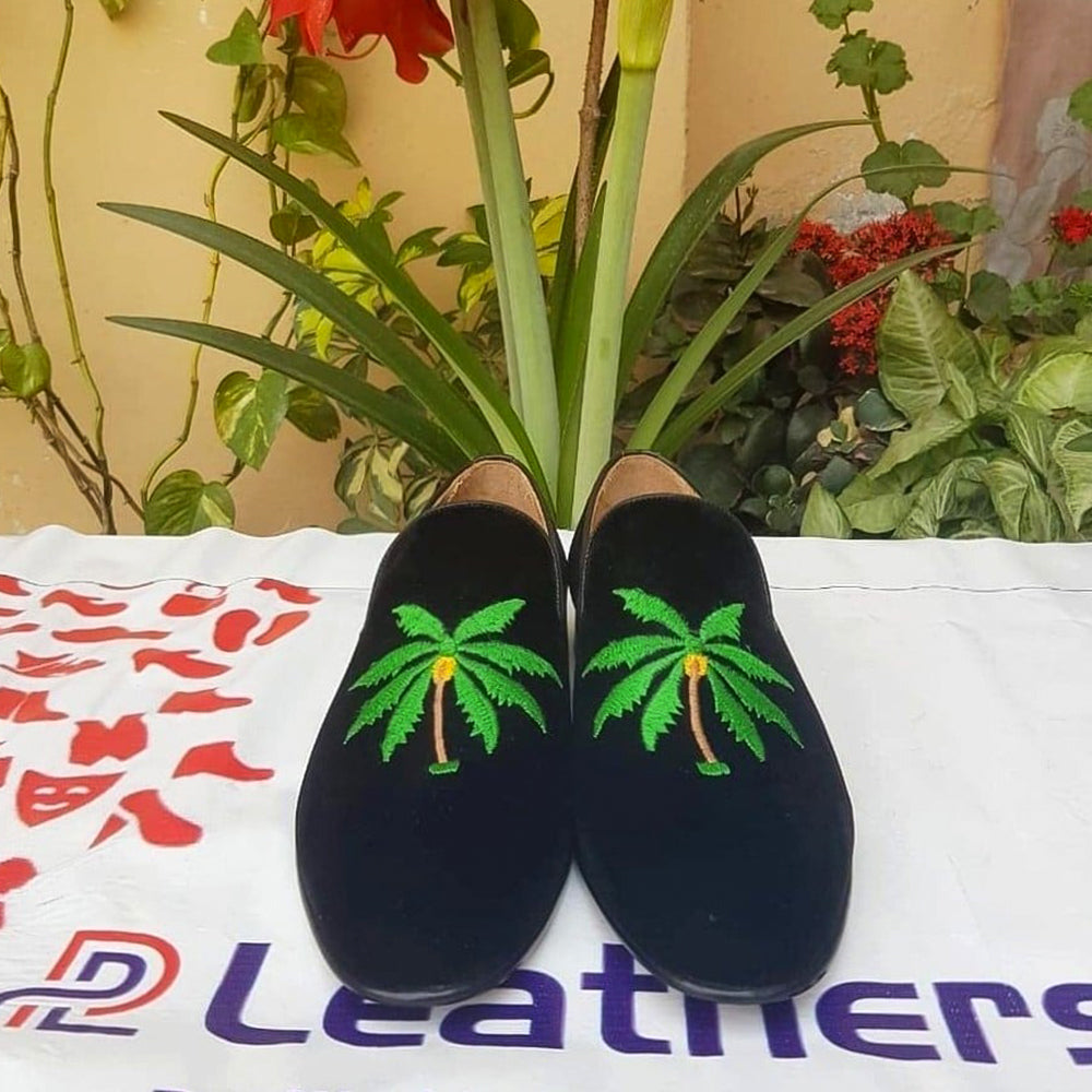 Black Velvet Moccasin Loafers