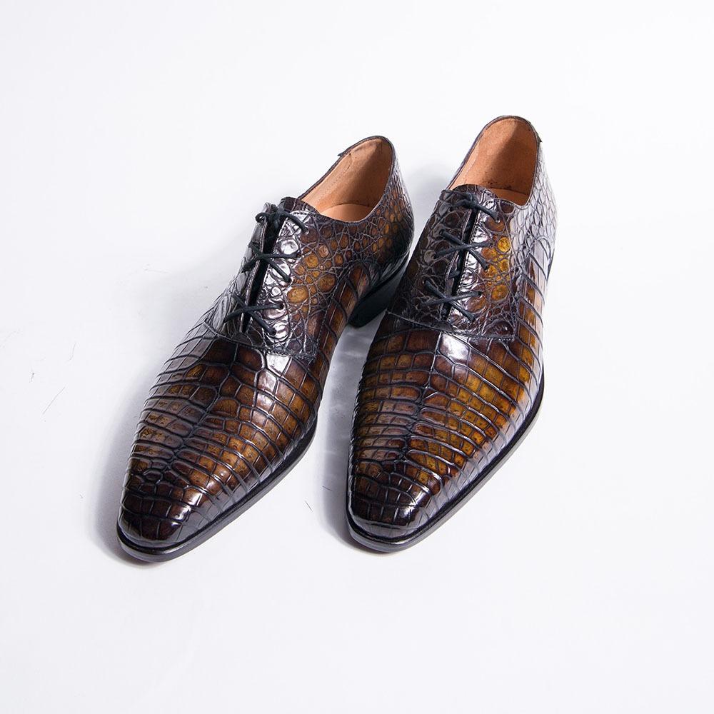 Saddle Crocodile Oxford shoe