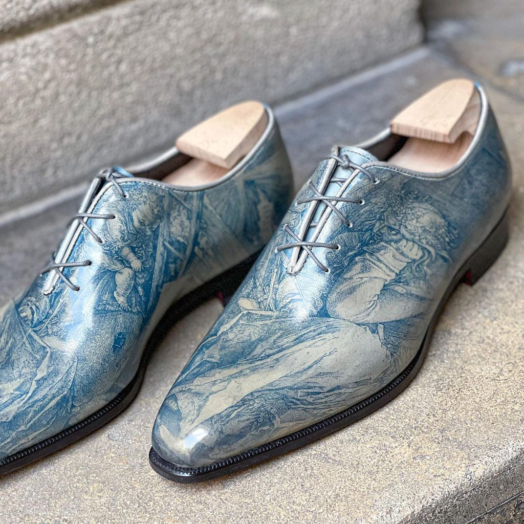 Special Request - Wholecut with the Dürer Melancolia Art - Cyanotype Imagerie process on Leather