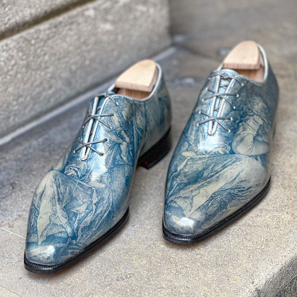 Special Request - Wholecut with the Dürer Melancolia Art - Cyanotype Imagerie process on Leather