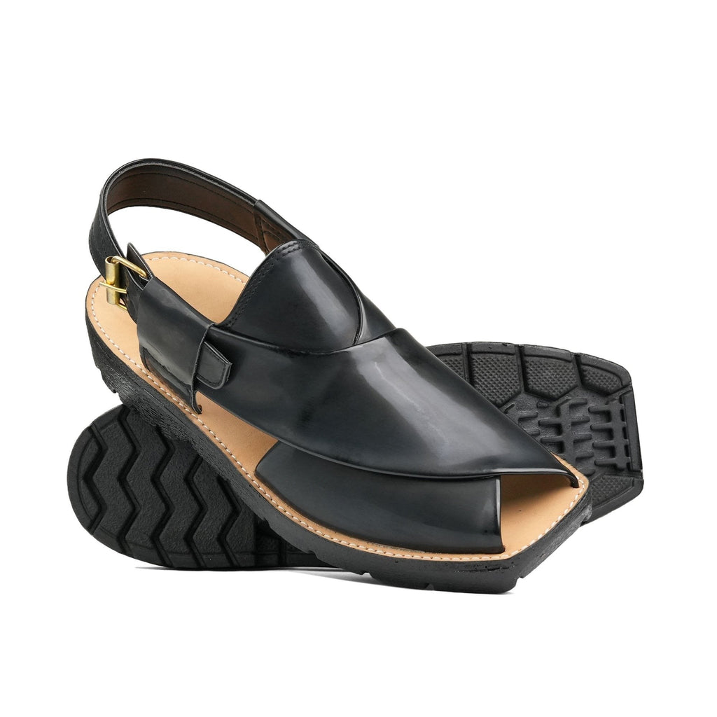 Black Patent Peshawari Chappel DN03