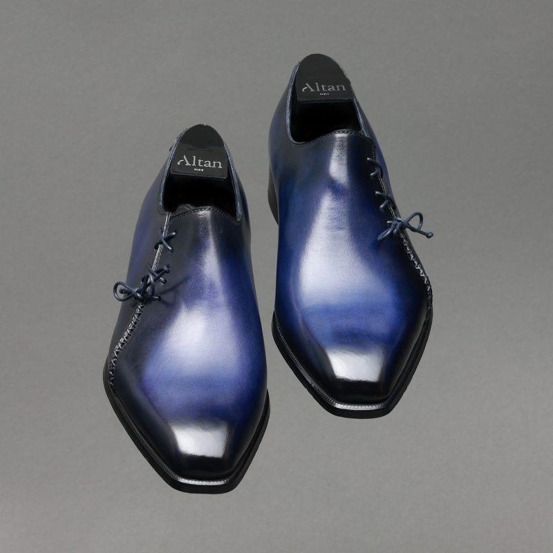 Lateral Lace-up Oxford shoe the Lucas, Night Blue