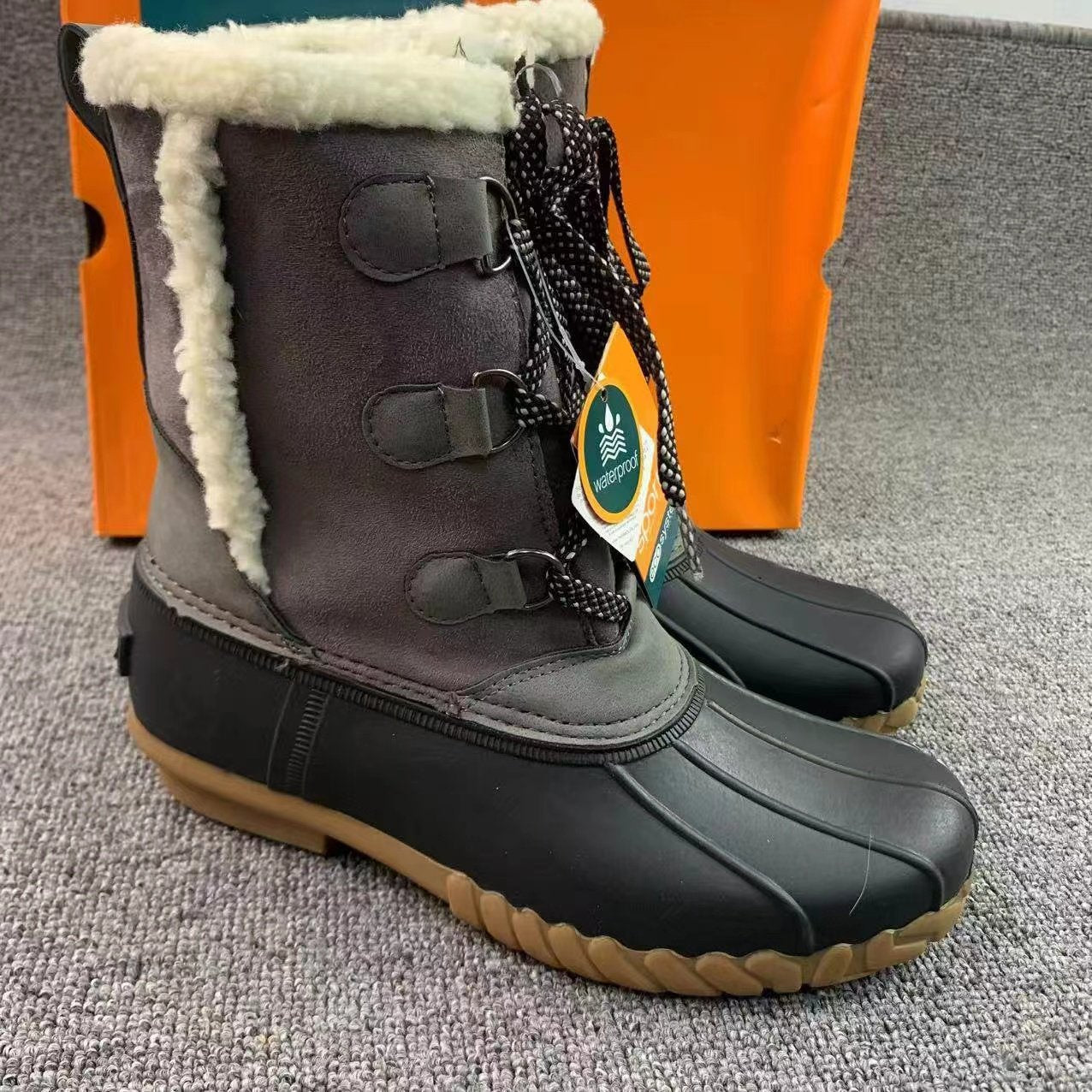 Outdoor Cold Anti-Slip Rain Padded Warm Mid-Calf Snow Boots-3