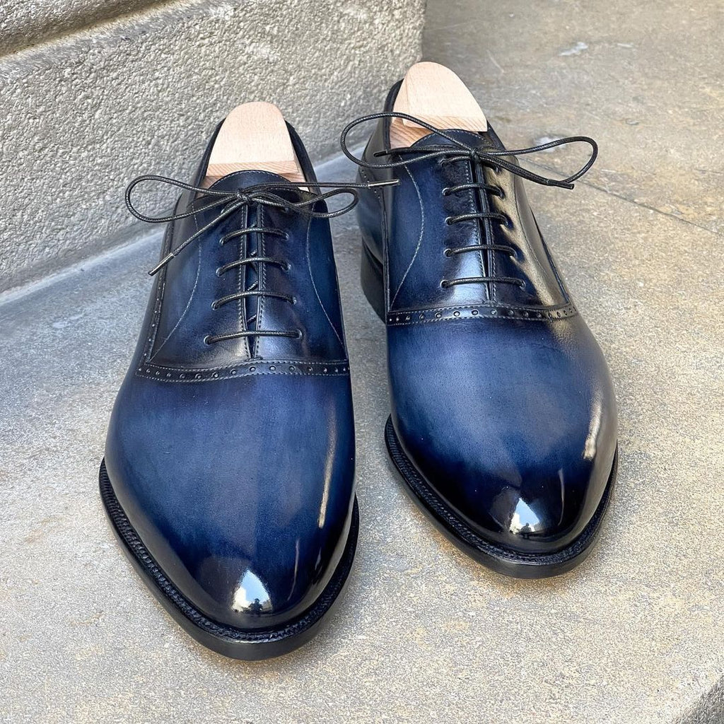 Superb Balmoral Oxford’s - Dark Burnished Blue Denim patina
