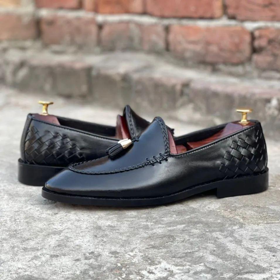 Black Leather Loafers-007