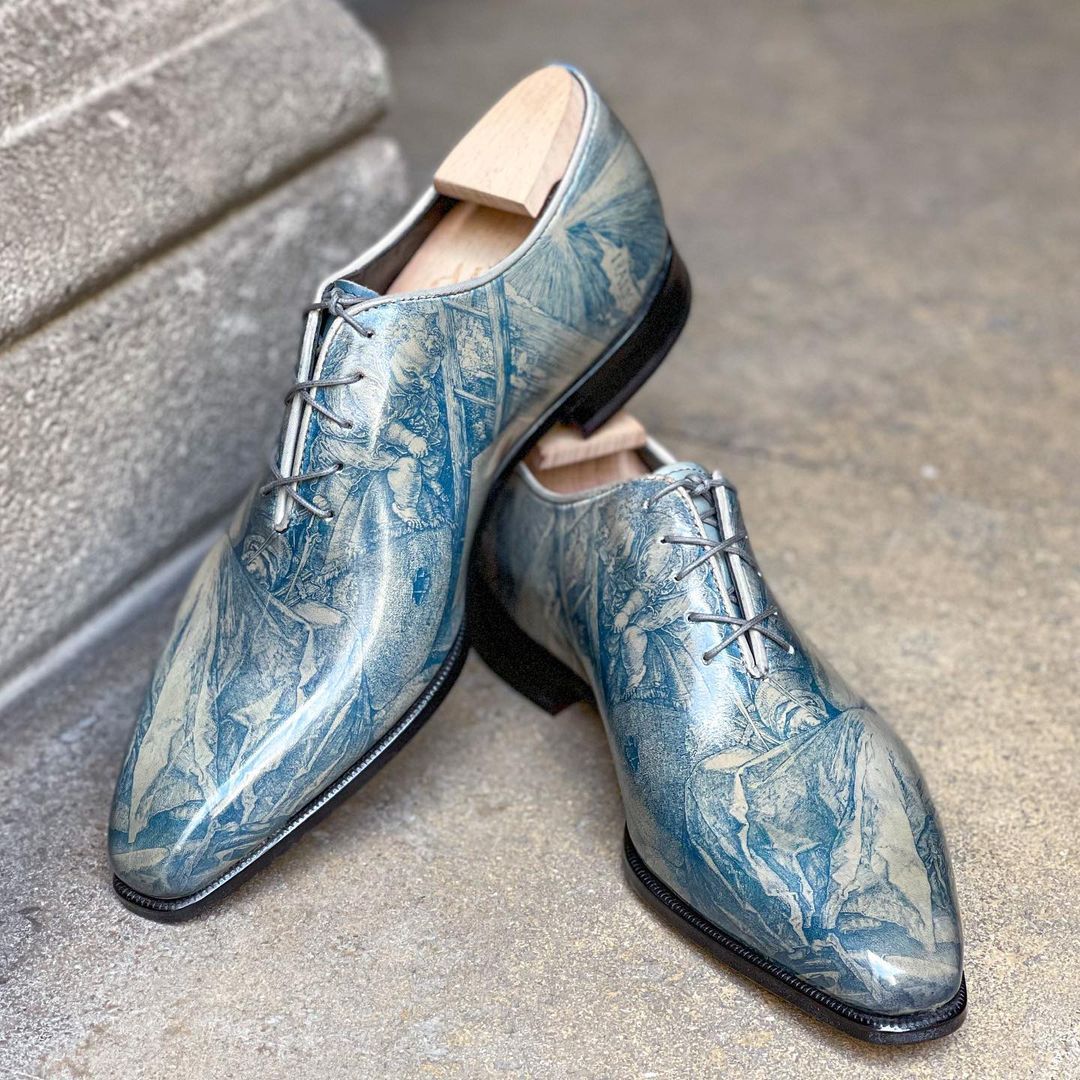 Special Request - Wholecut with the Dürer Melancolia Art - Cyanotype Imagerie process on Leather