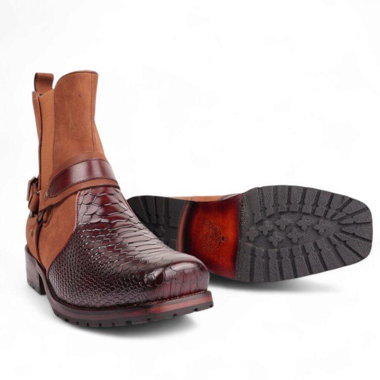 Berkeley Brown Ankle Boots With Buckle Detail