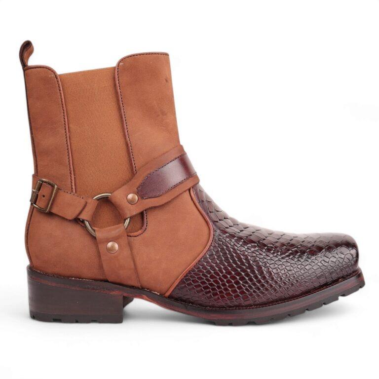 Berkeley Brown Ankle Boots With Buckle Detail
