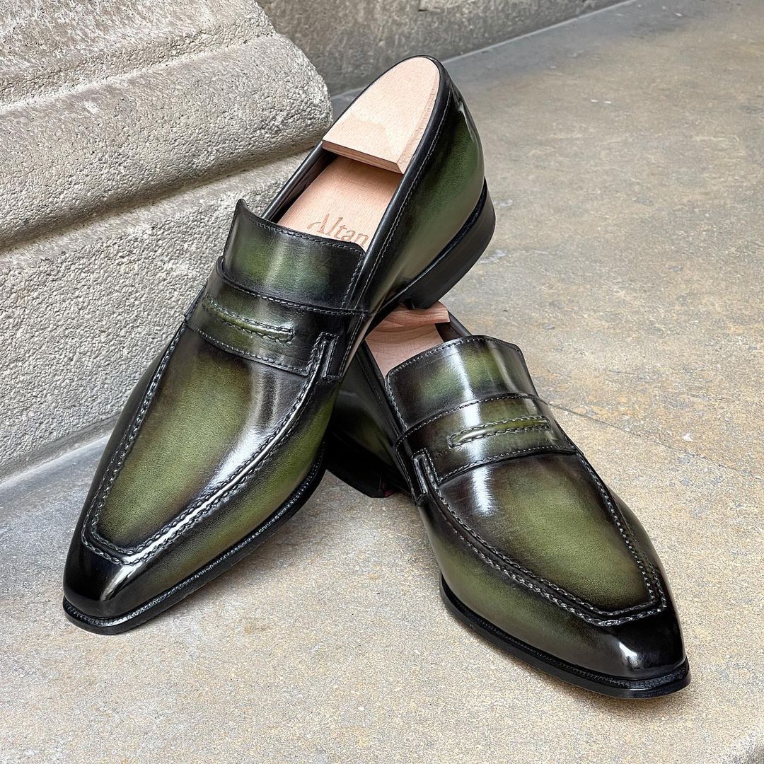 Lincoln Loafer with our Pistaccio signature patina
