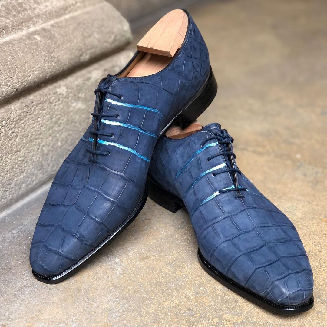 The One Cut 2 - Navy Blue Suede Alligator