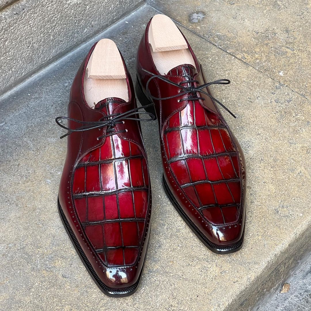 Red Derby Crocodile Vamp