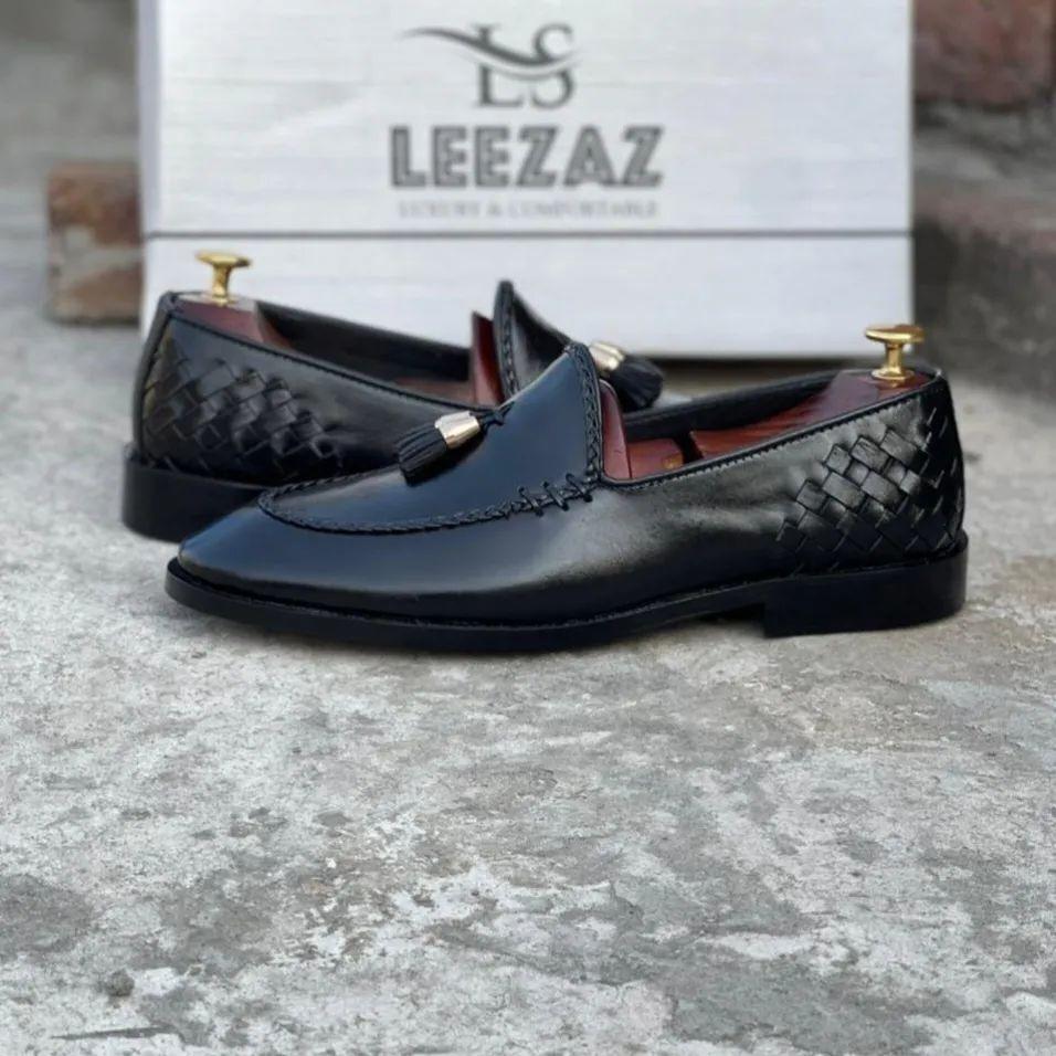 Black Leather Loafers-007