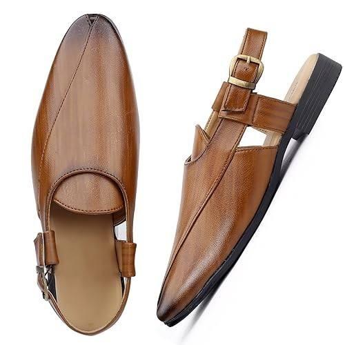 Air Cushion Outsole Leather Peshawar Sandals