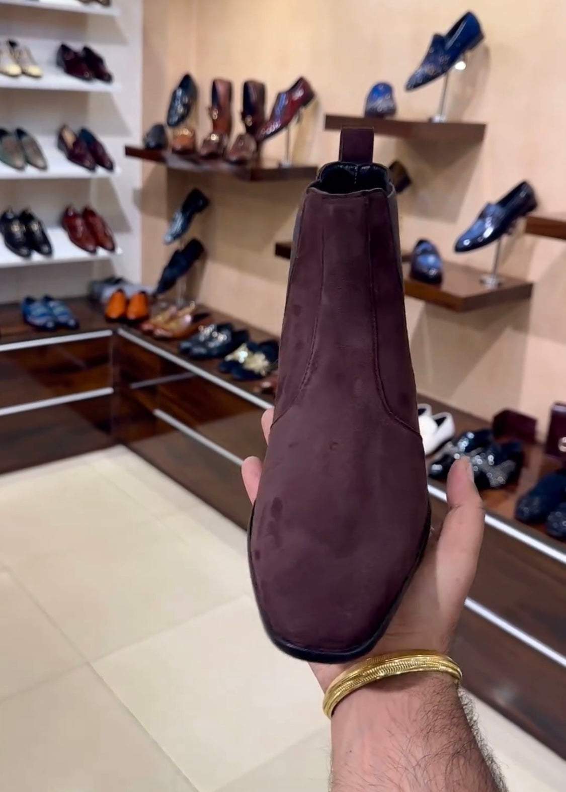 Pure Italian Wine Suede Chelsea Boots