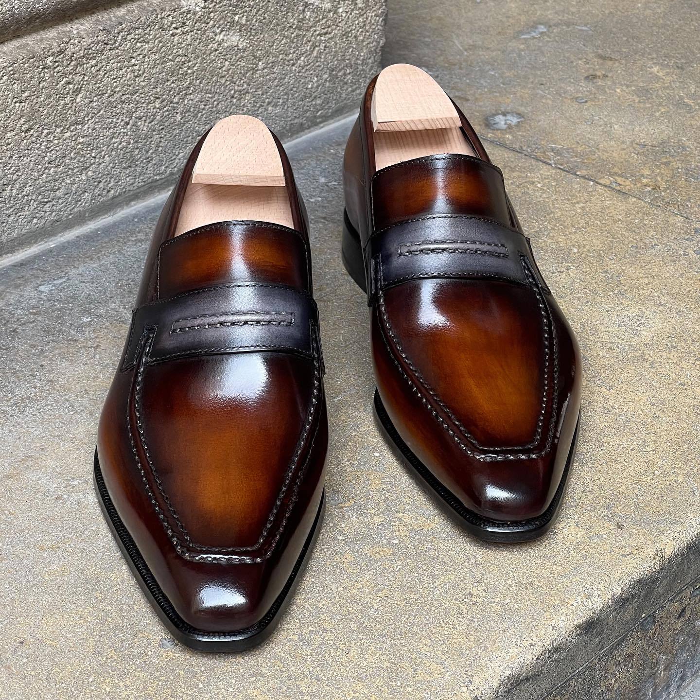 Lincoln Loafer - Caramel and Grey strap