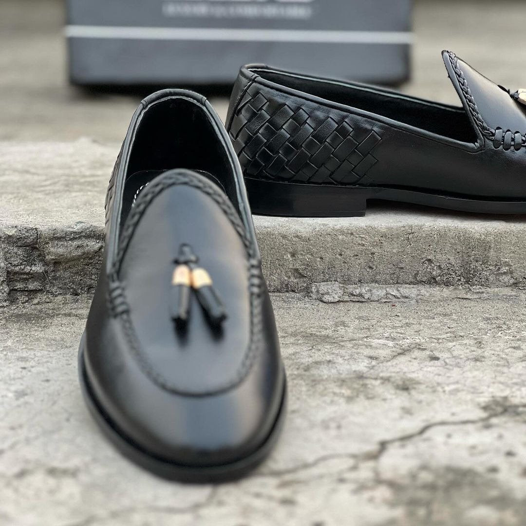 Black Leather Loafers-007