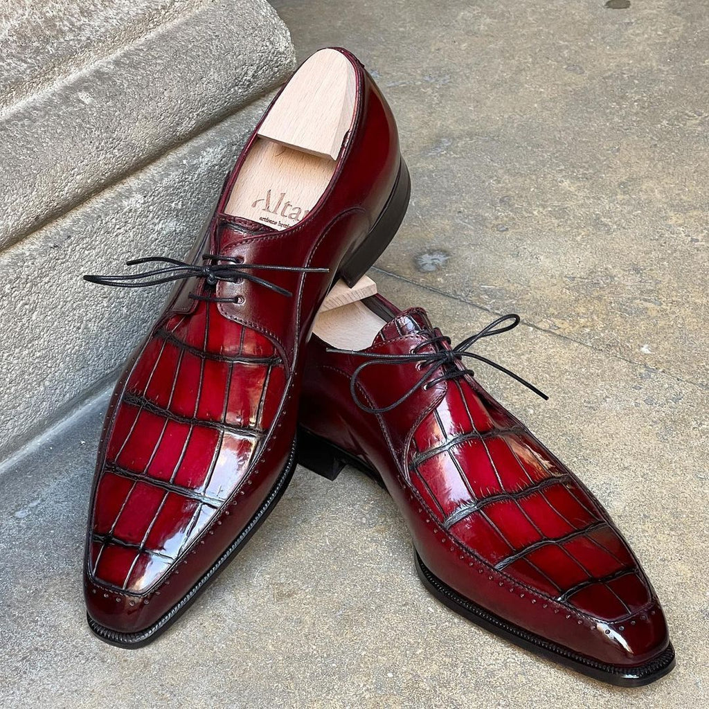 Red Derby Crocodile Vamp