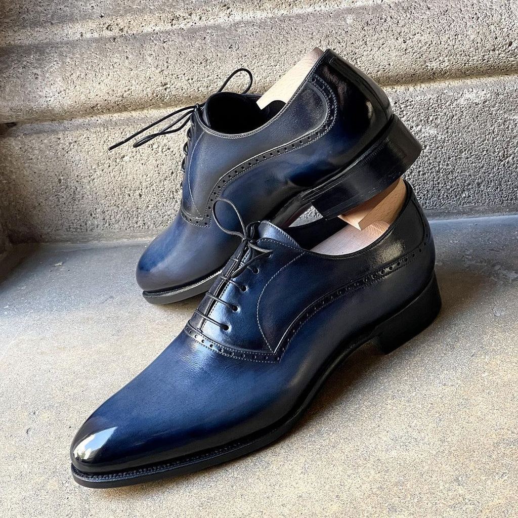 Superb Balmoral Oxford’s - Dark Burnished Blue Denim patina