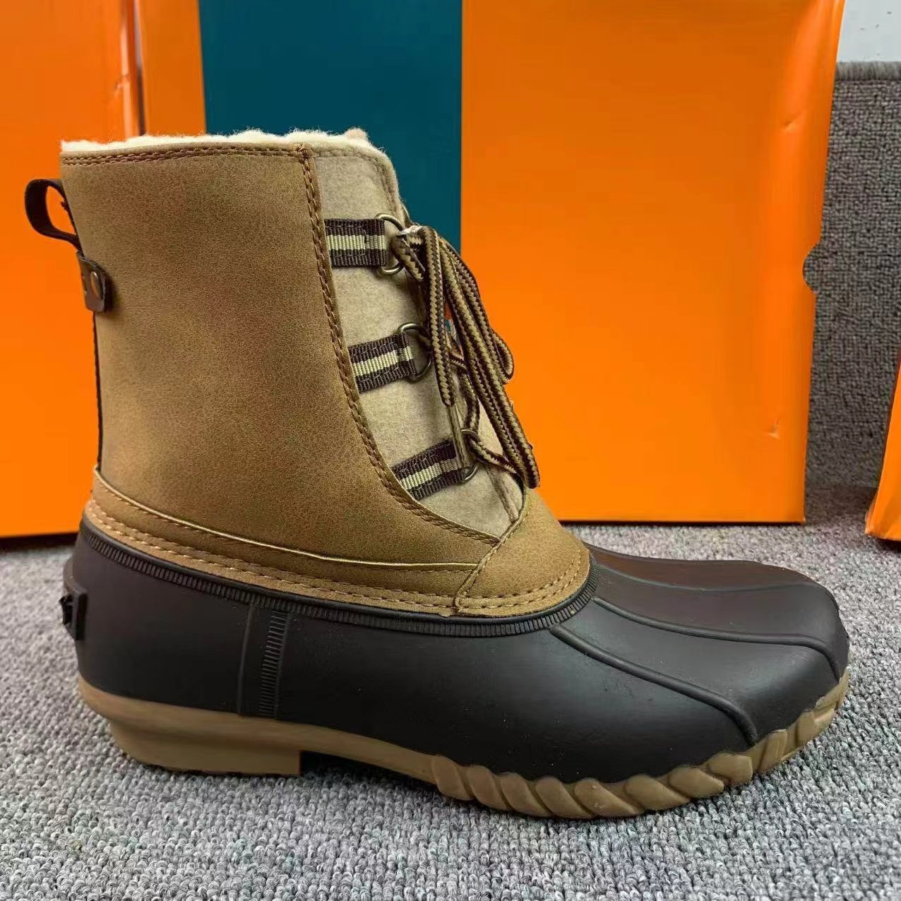 Outdoor Cold Anti-Slip Rain Padded Warm Mid-Calf Snow Boots-3