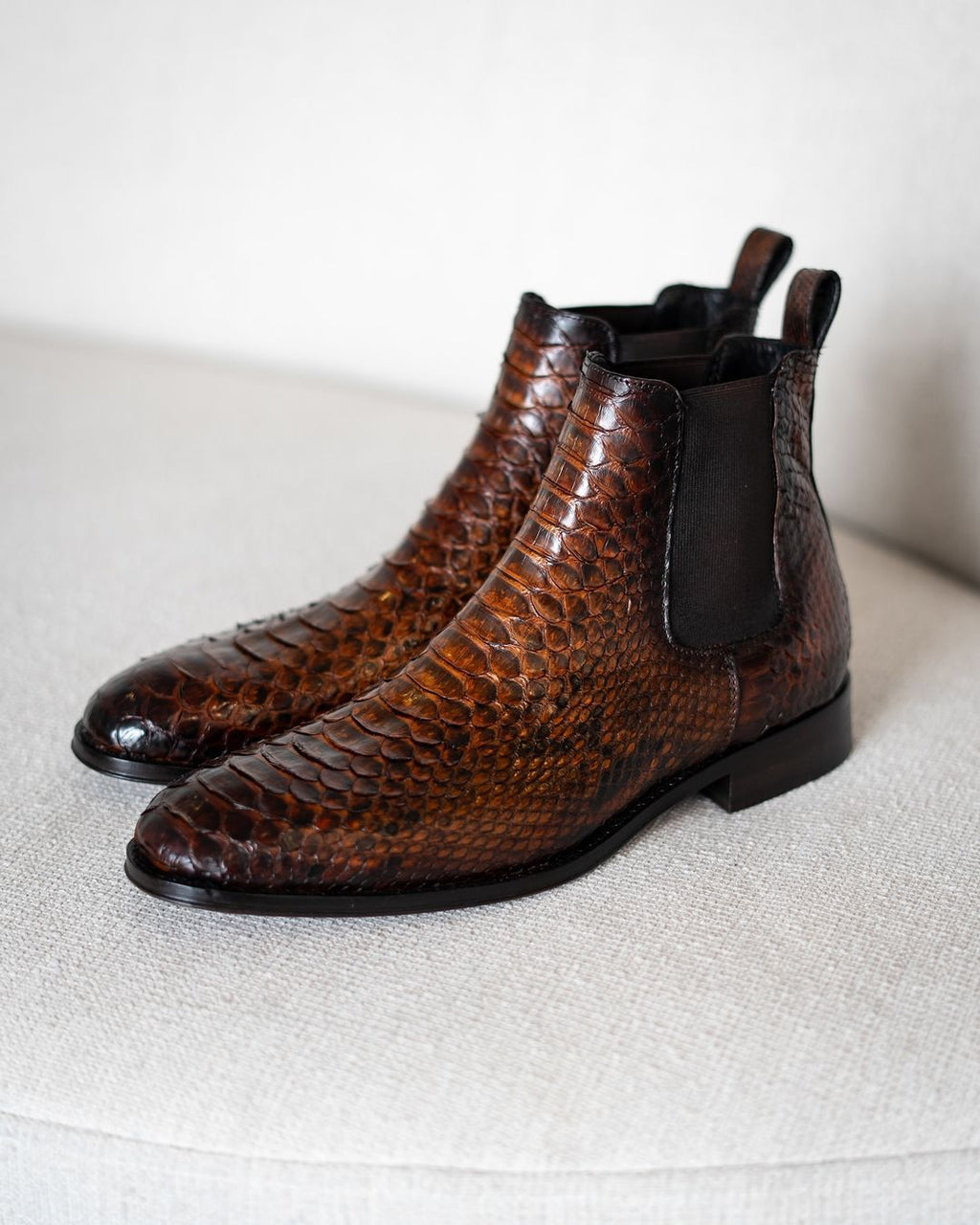 Italian Handmade Python Ankle Boots