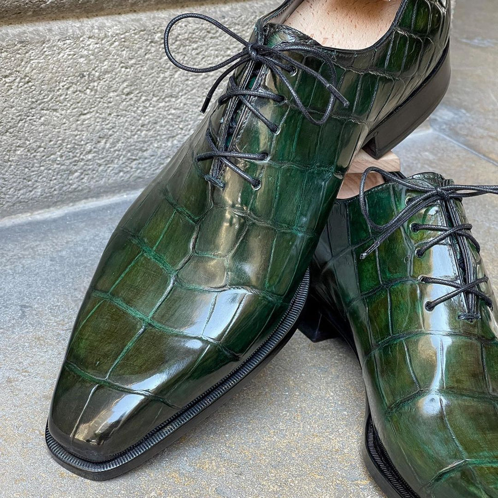 Green Bronze Crocodile whole Cut