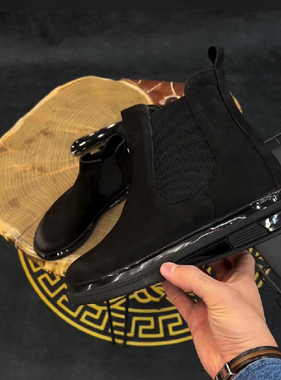 Transparent Base Leather Boots